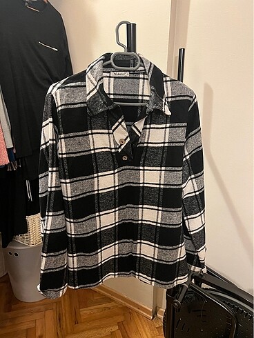 Kadın Bisküvi Kareli Kaşe Gömlek Sweat