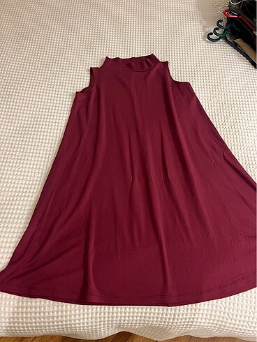 Zara Bordo Kolsuz Elbise
