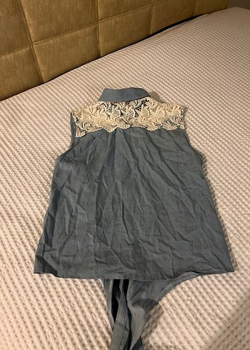  Milla by Trendyol - Dantel Detaylı Kot Gömlek (L/40 Beden) - Görsel 4