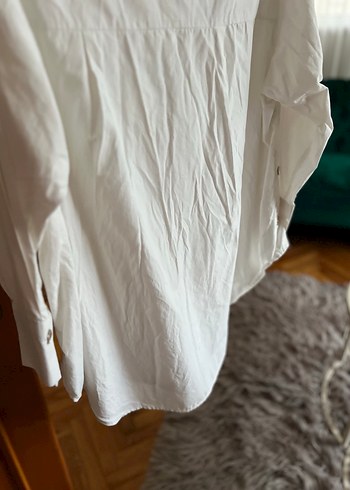  Bebe Plus Beyaz Oversize Pamuklu Gömlek - Görsel 3