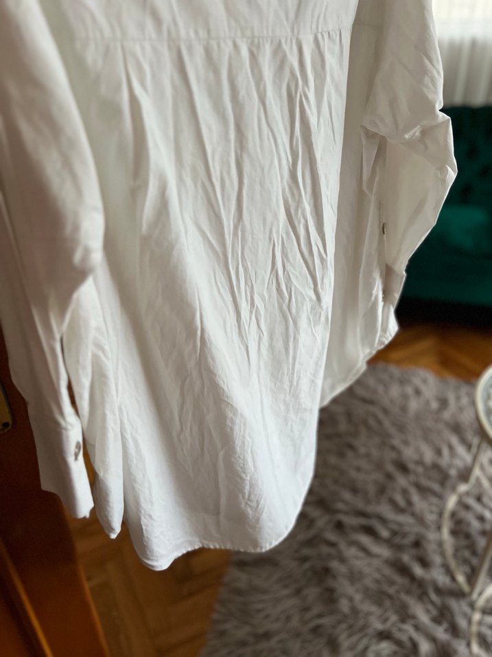  Bebe Plus Beyaz Oversize Pamuklu Gömlek - Görsel 3