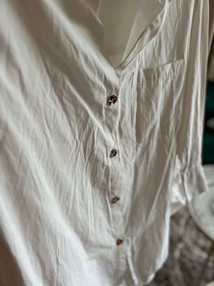  Bebe Plus Beyaz Oversize Pamuklu Gömlek - Görsel 4