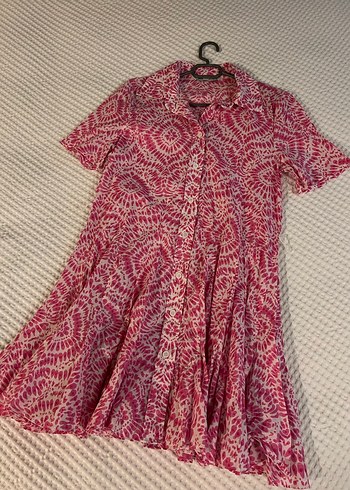  Zara Pembe Etnik Desenli Kuşaklı Mini Elbise - Görsel 2