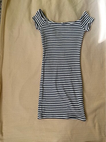 Bershka çizgili triko elbise