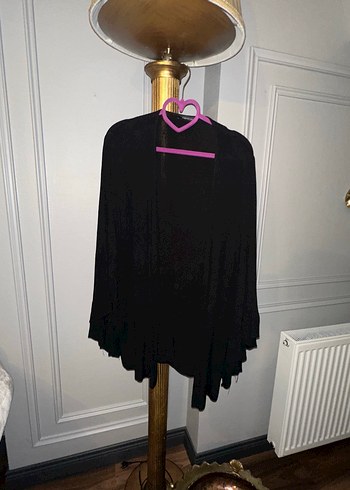 Siyah, Uzun Kollu, Gevşek Kesim Kadın Midi Hırka - Görsel 3