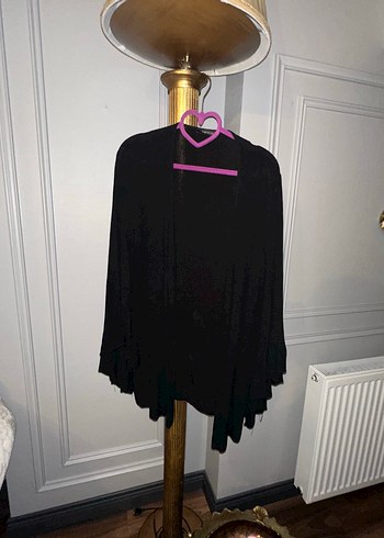 Siyah, Uzun Kollu, Gevşek Kesim Kadın Midi Hırka - Görsel 4