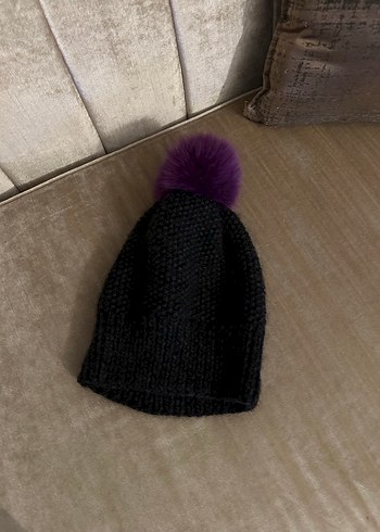 Siyah Taşlı Örgü Kadın Bere - Görsel 3