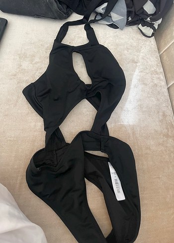 Siyah Strappy Kadın Mayo
