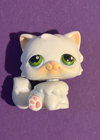 Beyaz Pastel Renkli Kedi Figür