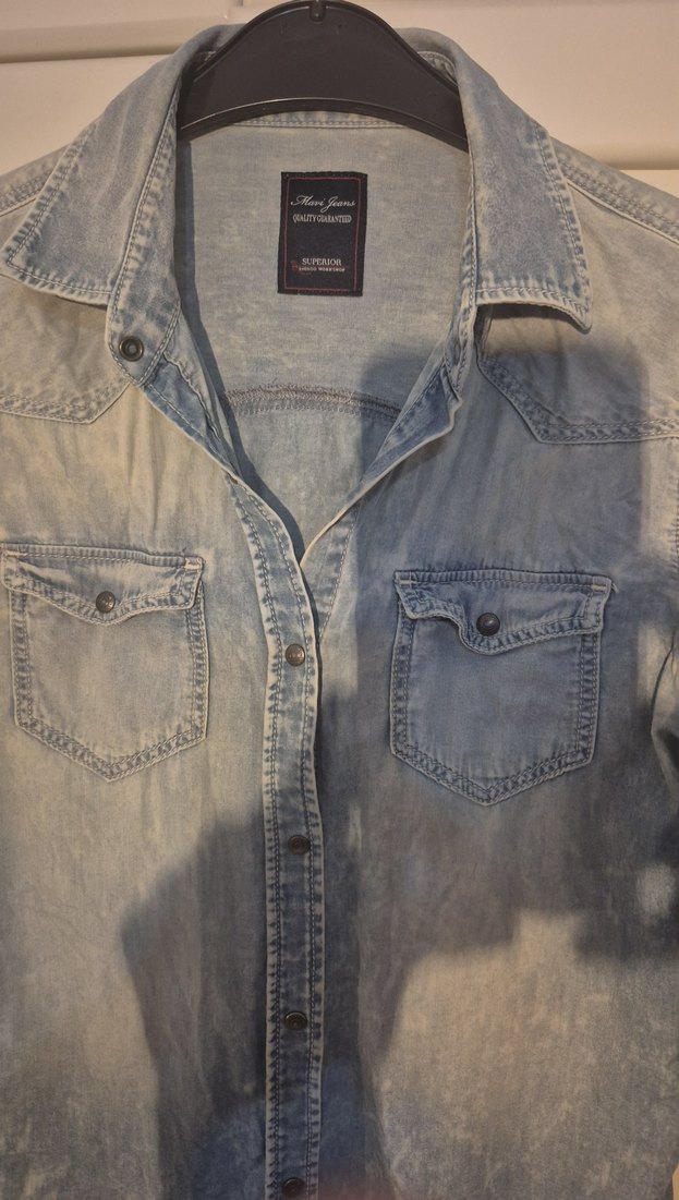 Açık Mavi Denim Kadın Gömlek - Görsel 2