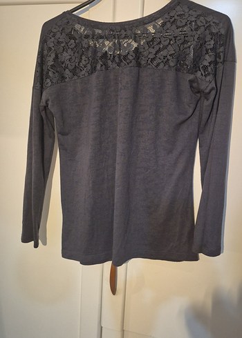 Gri Bohem Uzun Kollu Tişörtü - Görsel 4