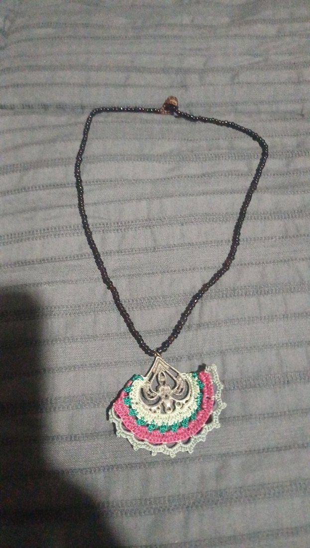 Bohem Oya İşlemeli Elişi Kadın Kolye - Görsel 2