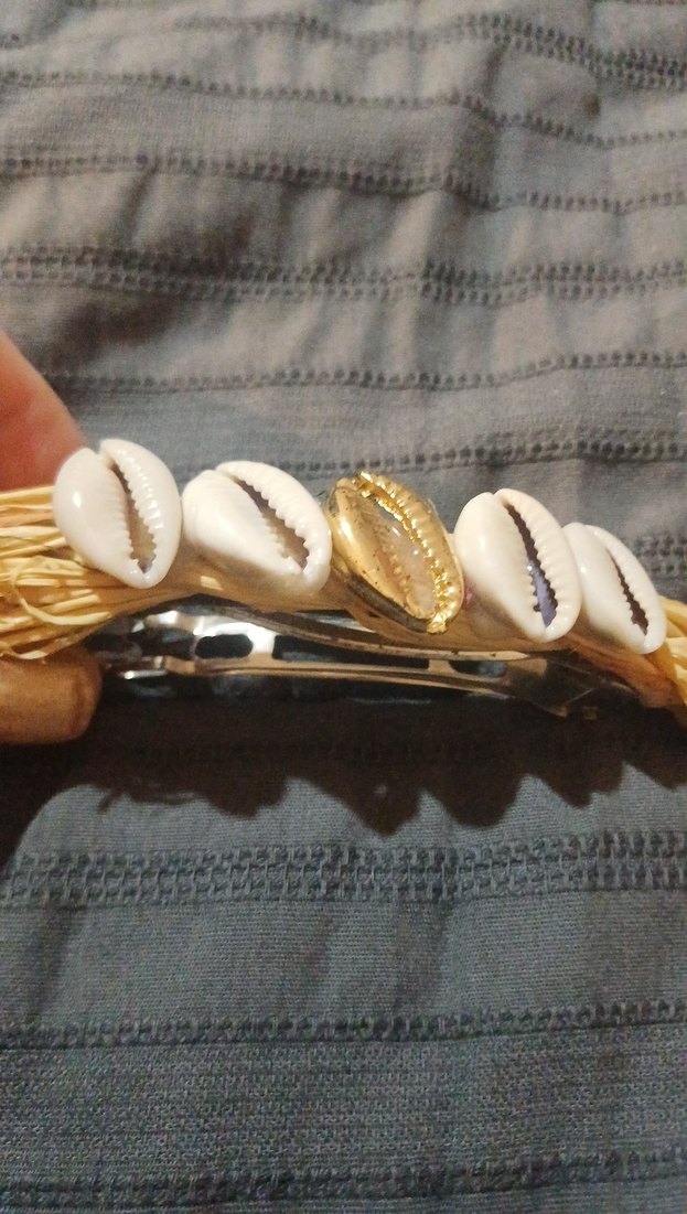 Bohem Deniz Kabuklu Püsküllü Kadın Toka - Görsel 5