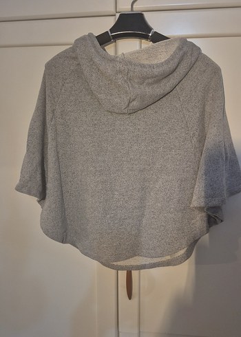 Kapüşonlu Gri Baskılı Kadın Sweatshirt - Görsel 3