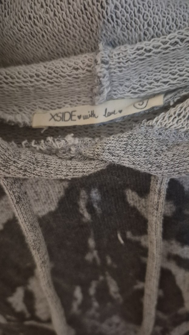 Kapüşonlu Gri Baskılı Kadın Sweatshirt - Görsel 2