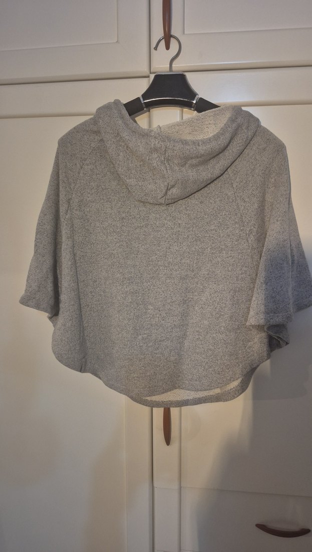 Kapüşonlu Gri Baskılı Kadın Sweatshirt - Görsel 3