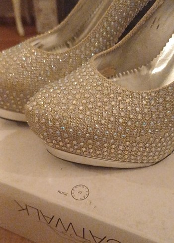 Parlak taşlı Platform Yüksek Topuklu Ayakkabı - Görsel 4