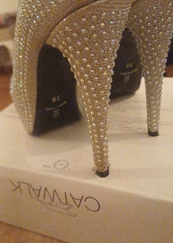 Parlak taşlı Platform Yüksek Topuklu Ayakkabı - Görsel 5