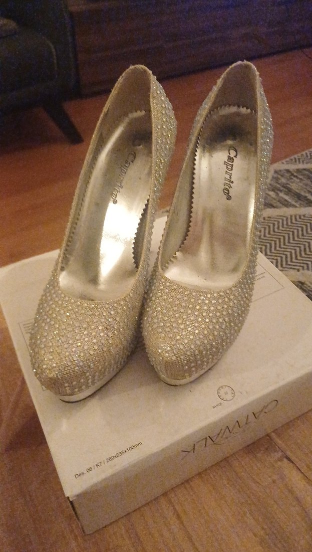 Parlak taşlı Platform Yüksek Topuklu Ayakkabı - Görsel 2