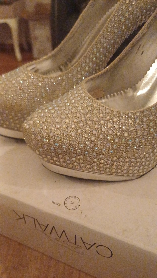 Parlak taşlı Platform Yüksek Topuklu Ayakkabı - Görsel 4