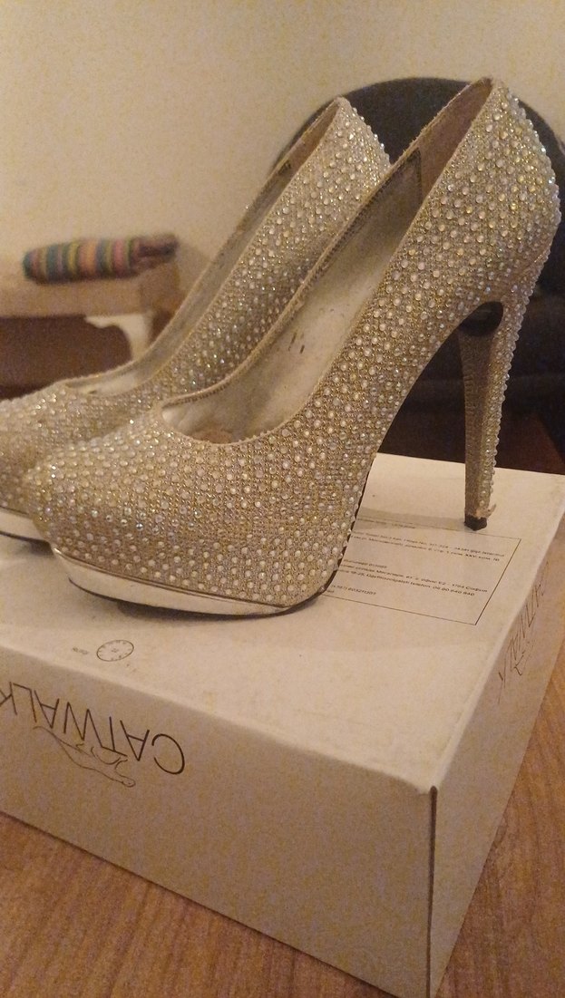 Parlak taşlı Platform Yüksek Topuklu Ayakkabı - Görsel 3