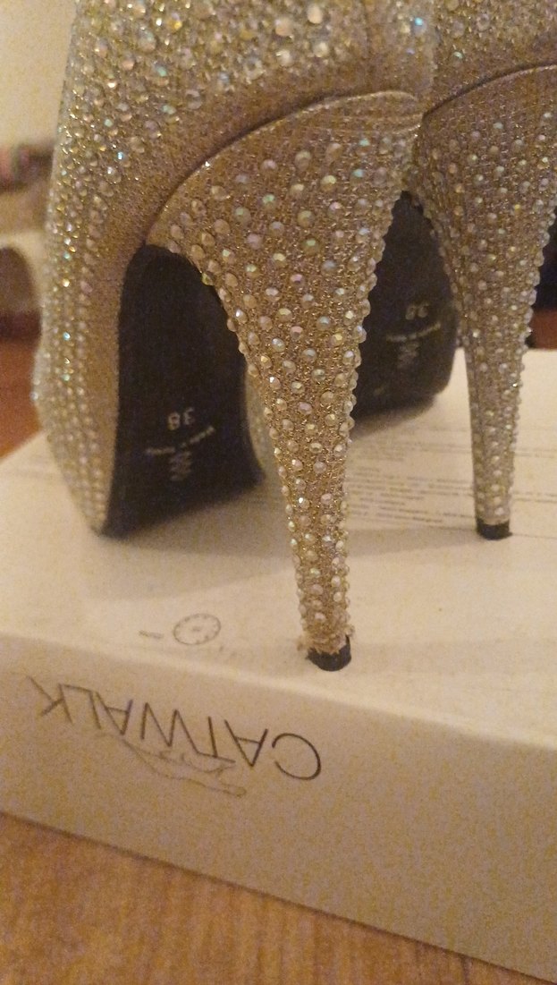 Parlak taşlı Platform Yüksek Topuklu Ayakkabı - Görsel 5