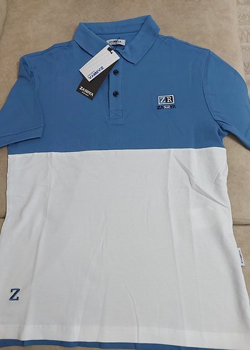 Mavi Beyaz Düğmeli Polo Tişört