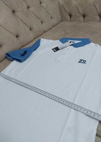 l Beden beyaz Renk Beyaz Mavi Yakalı Erkek Polo Tişört