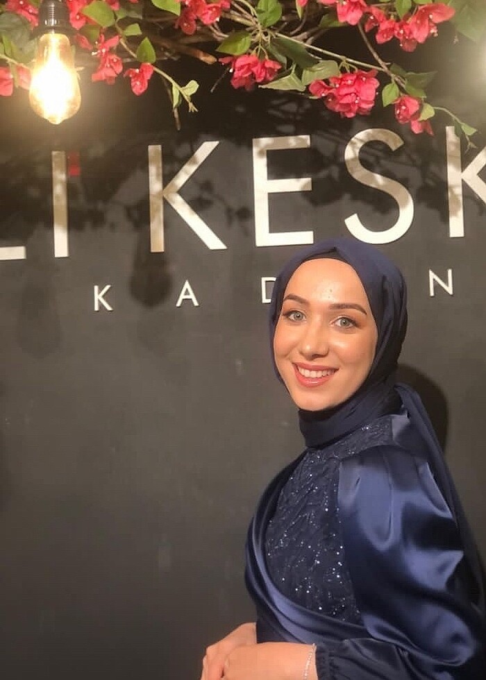 Lacivert abiye - Görsel 2