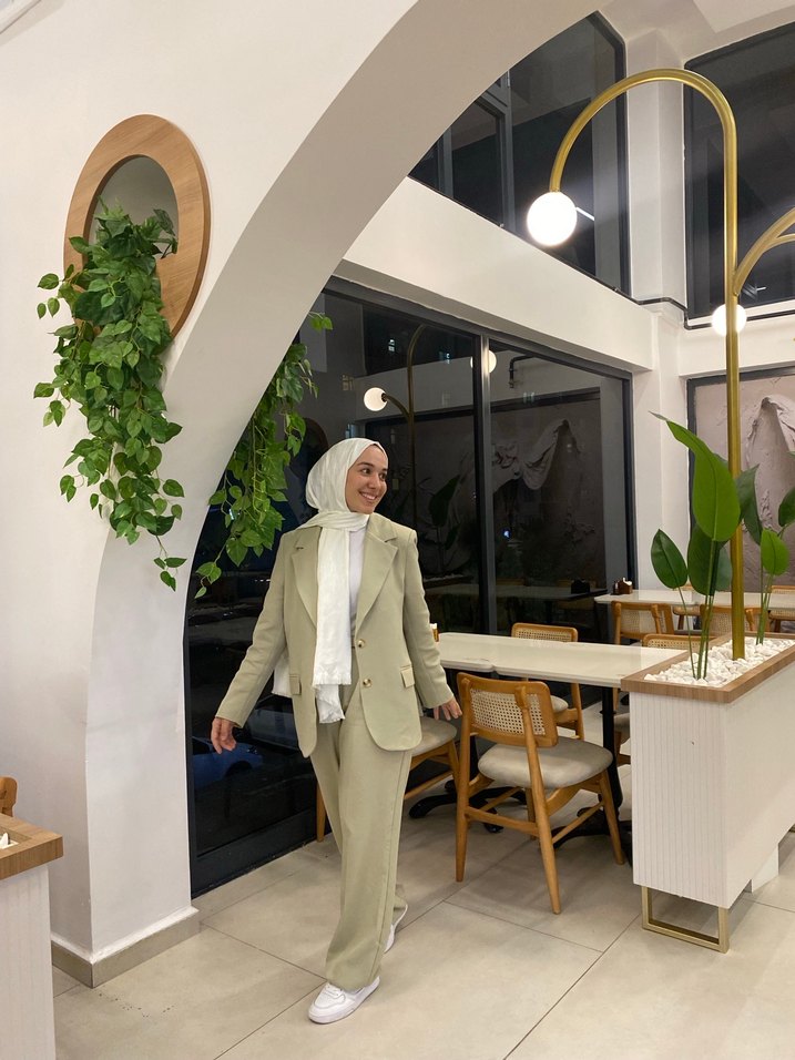 Kadın Haki Midi Boy Pamuklu Ofis Takım - Görsel 2