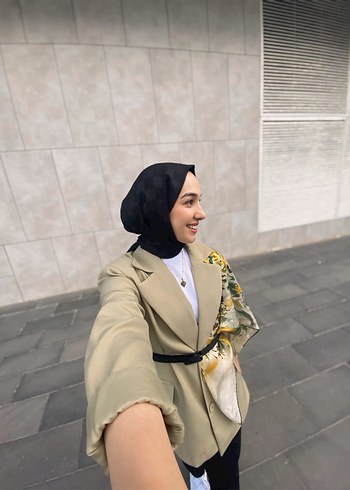 Drapeli Camel Kadın Blazer Ceket