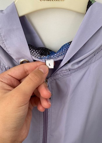 Mor Midi Boy Fermuarlı Kadın Yağmurluk - Görsel 4