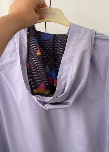 Mor Midi Boy Fermuarlı Kadın Yağmurluk - Görsel 3