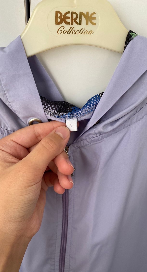 Mor Midi Boy Fermuarlı Kadın Yağmurluk - Görsel 4