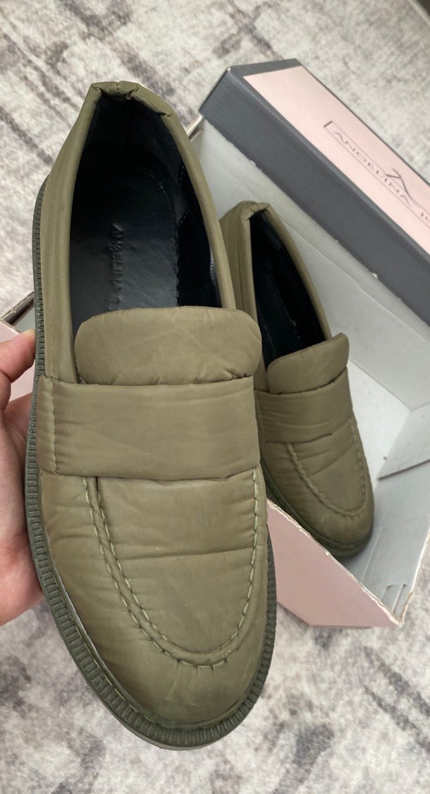 Kadın Haki Platform Topuklu Loafer Ayakkabı - Görsel 4