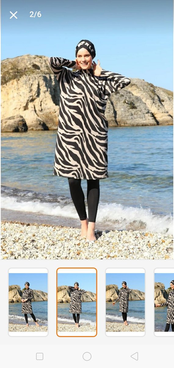 Zebra desenli kadın haşema - Görsel 5