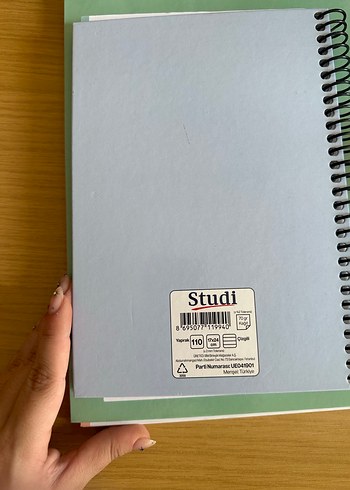 Beden Studi Mavi Geometrik Desenli Spiralli Defter