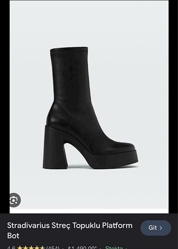 Stradivarius Siyah Platform Topuklu Bot