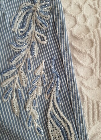 Taşli incili pantalon