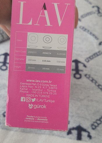 Beden Lav Beyaz Çay Tiryakileri 6'lı çay tabagi