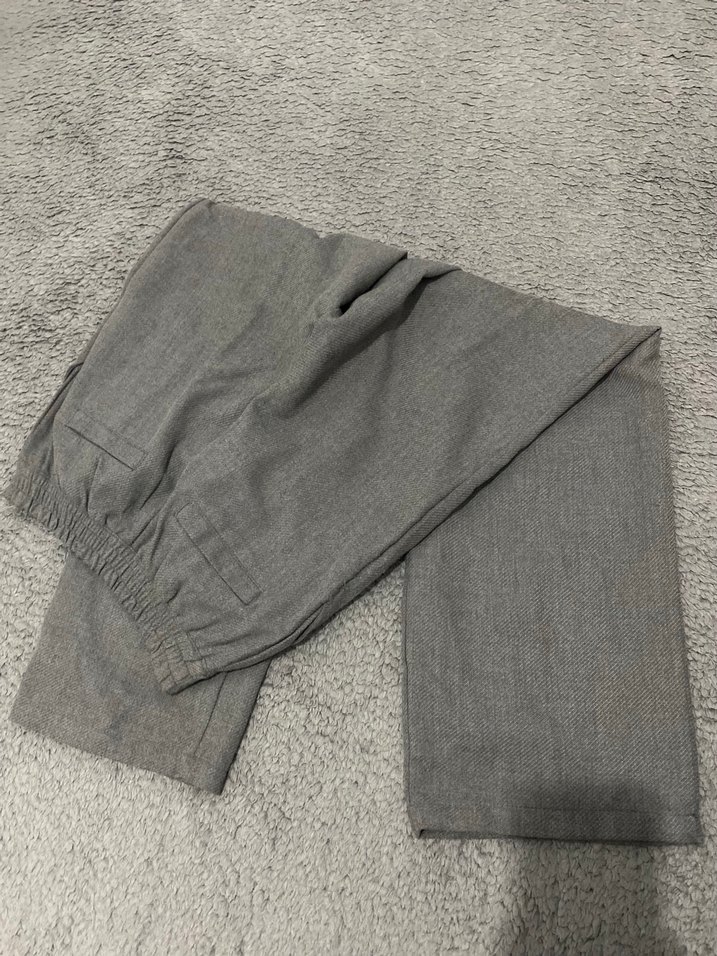 Gri Düğmeli Kadın Pantolon - Görsel 2