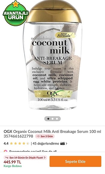 OGX Organix Coconut Milk Anti Breakage Serum