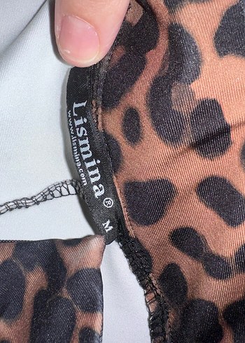 LİSMİNA Leopar Desenli Uzun Kollu Kadın Tulum - Görsel 6