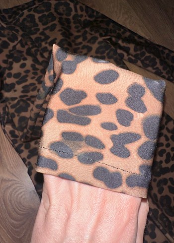 LİSMİNA Leopar Desenli Uzun Kollu Kadın Tulum - Görsel 10