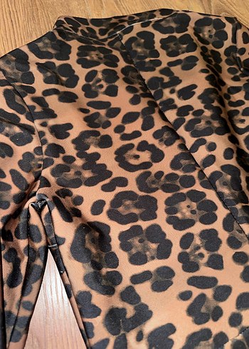 LİSMİNA Leopar Desenli Uzun Kollu Kadın Tulum - Görsel 9