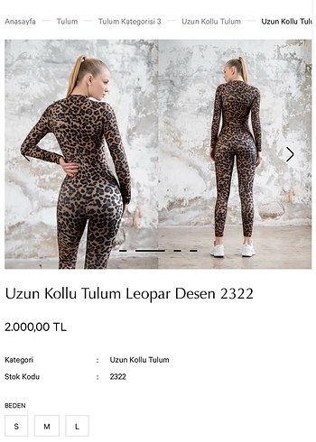 LİSMİNA Leopar Desenli Uzun Kollu Kadın Tulum - Görsel 2