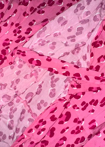 BSL Uzun Pembe Bağlamalı Bağcıklı Kadın elbise - Görsel 4