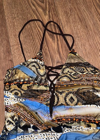 Zeki Boncuk Detaylı  Desenli Kadın Mayo - Görsel 6