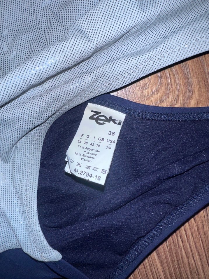 Zeki Mavi Gri Tokalı Kadın Mayo - Görsel 4