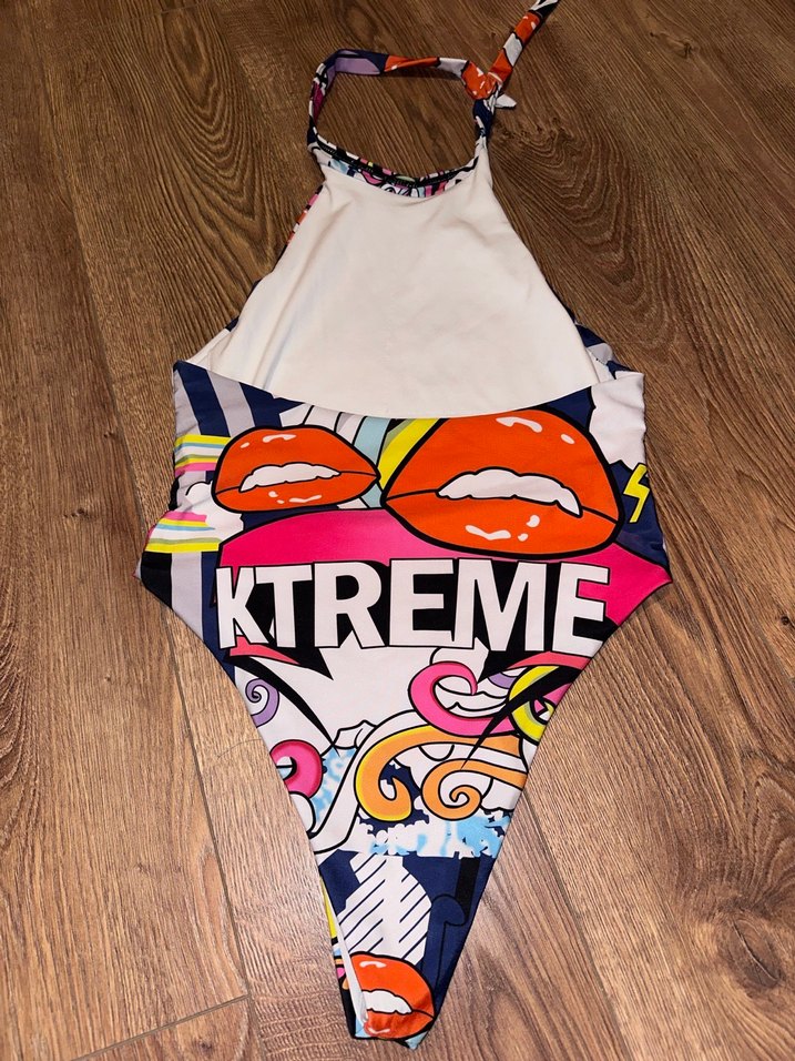 Renkli Pop Art Desenli Kadın Mayo - Görsel 3